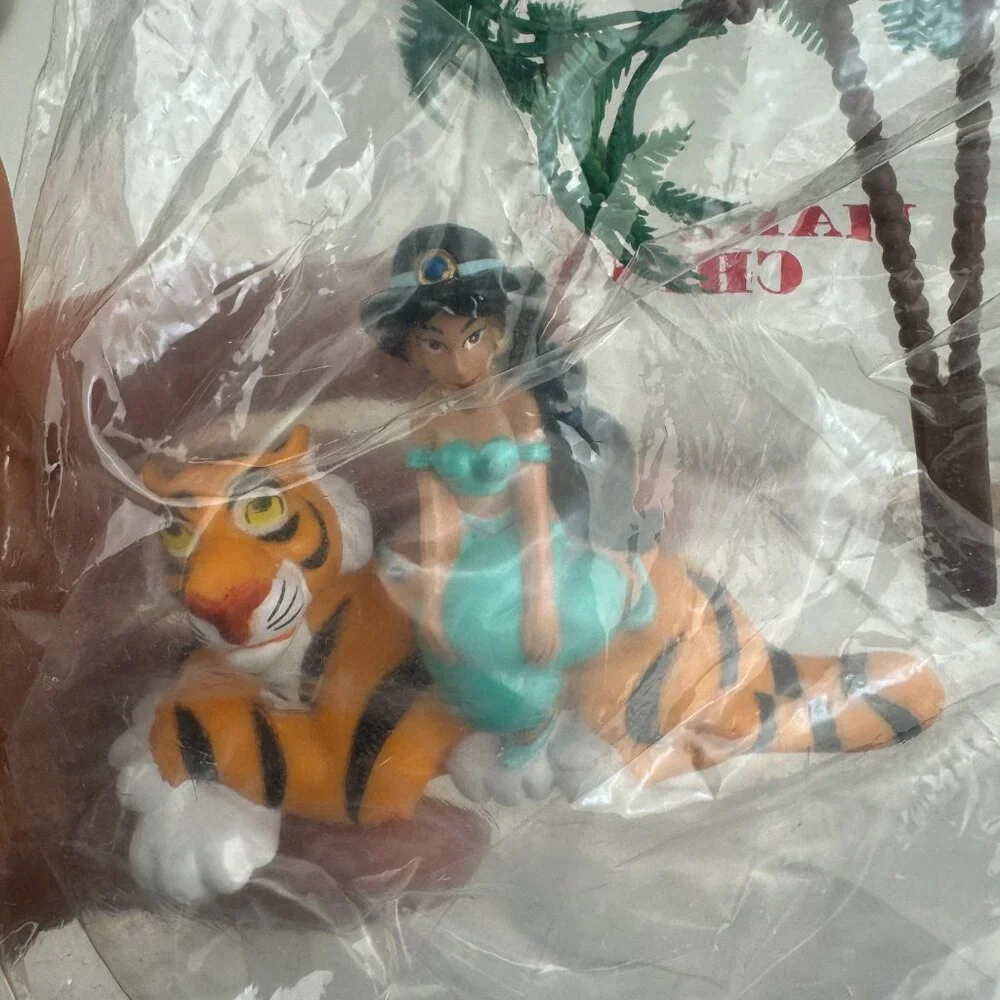 Sealed Vtg 90s Disney Jasmine Tiger Rajah Aladdin Mattel Cake‎ Topper Palm Tree